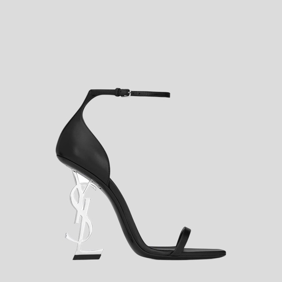 Saint Laurent Shoes - 🆕 👠 SAINT LAURENT OPYUM SANDALS IN SMOOTH LEATHER WITH SILVER-TONE HEEL SZ: 38